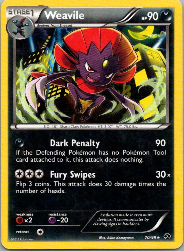 Pokemon TCG Weavile 70/99 Next Destinies LP