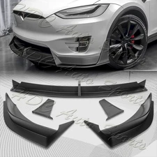For 2016-2021 Tesla Model X Matt Black Front Bumper Lip Splitter Spoiler Bodykit