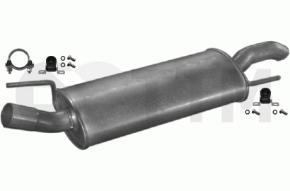 Silencieux arrière VW Golf III avec isolation acoustique renforcée en acier