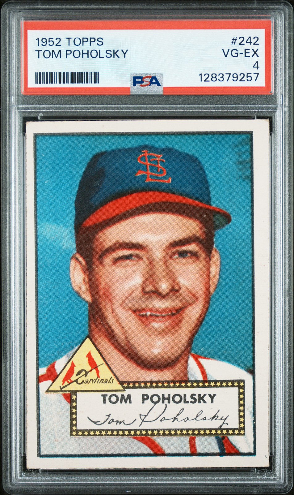1952 TOPPS #242 TOM POHOLSKY PSA 4