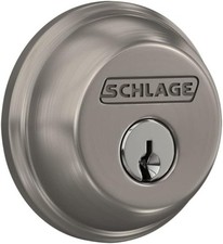 Schlage B60 N 619 Deadbolt, Keyed 1 Side, Satin Nickel