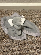 Carter's Gray/White Elephant Plush Lovey Security Blanket Unisex 0-6 Months