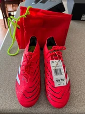adidas Predator Elite Firm Ground Cleats Lucid Red 6.5 M ID3882 08/24
