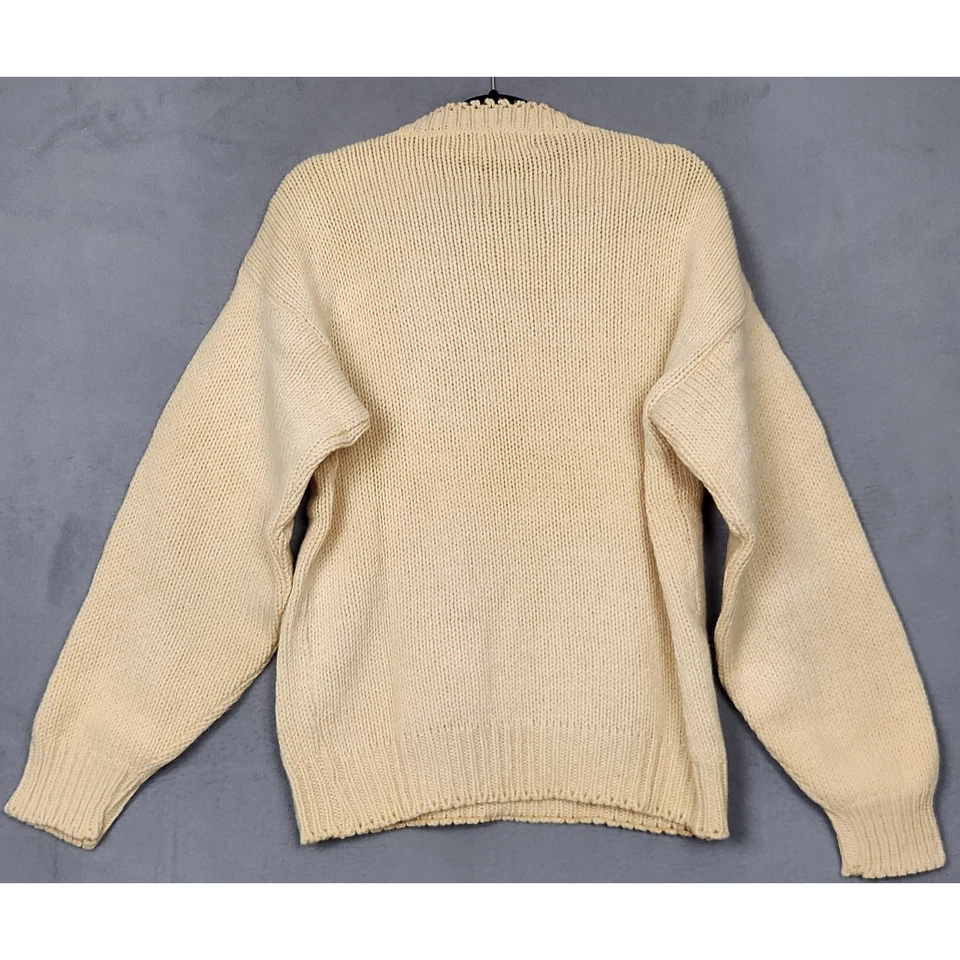 VINTAGE VAN HEUSEN Sweater Mens Medium Yellow Crew Neck Wool Blend MADE IN USA - Image 2 of 4