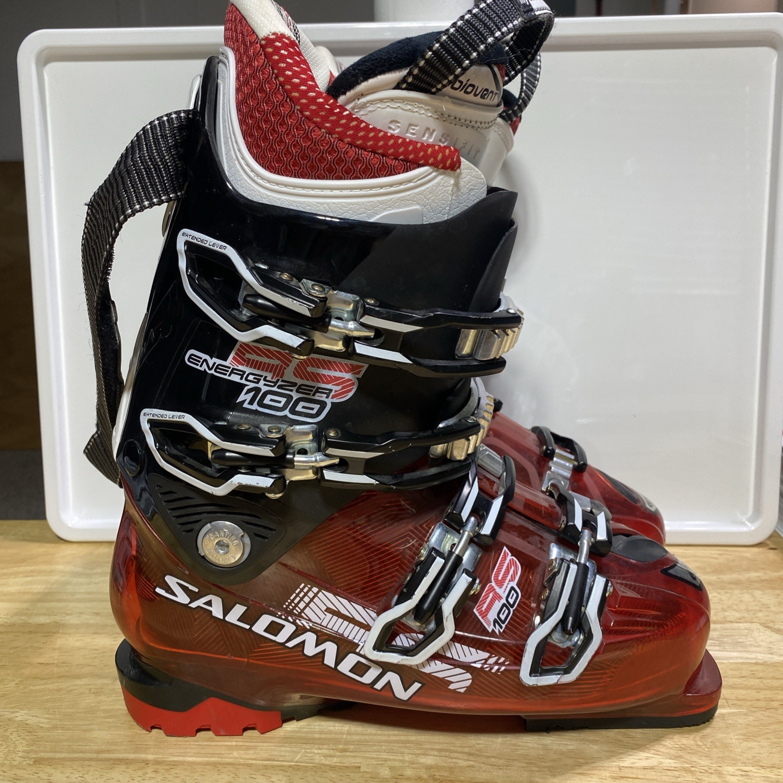 SALOMON Energyzer RS 100 SCARPONI DA SCI Downhill Rosso Taglia 26 5