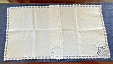 Vintage Intricate Ladies White Handkerchiefs Hankies Monogram "W" 12"x12" Two
