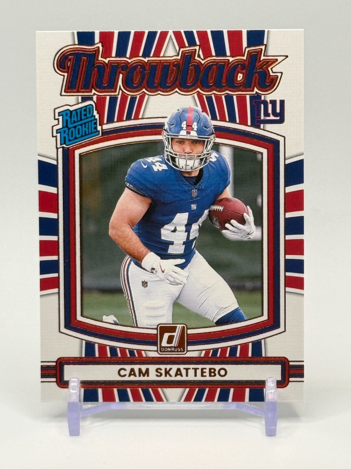 2025 Panini Donruss Cam Skattebo Rated Rookie Throwback #36 Giants