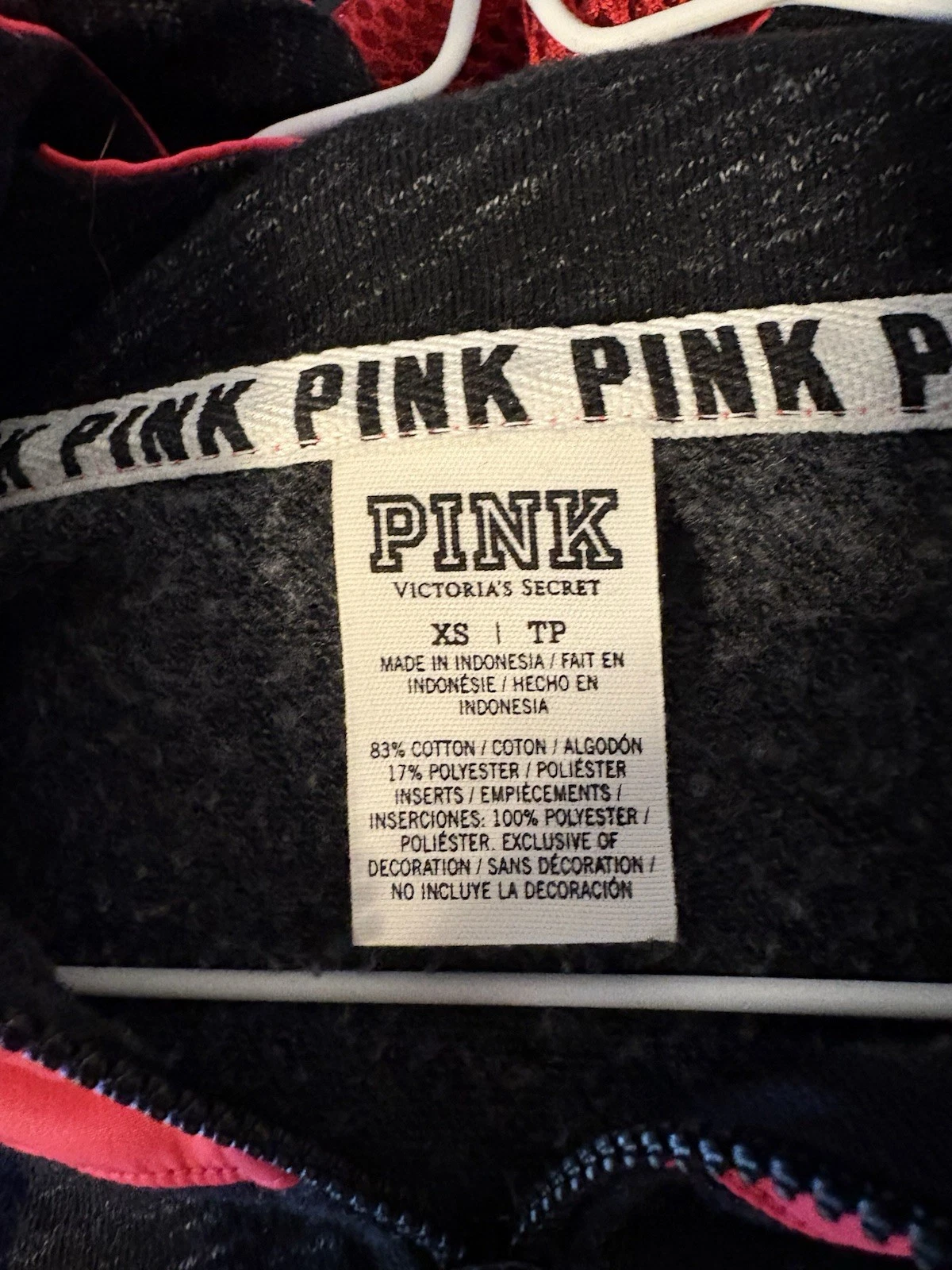 UNDERCOVER Giacca maglione sportivo Victoria's Secret ROSA giacca 1 4 zip con cappuccio taglia XS