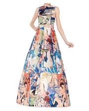 Alice + Olivia x Domingo Zapata CFDA Trisha Maxi Dress Gown Painted People 0
