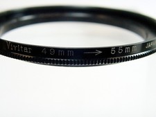 49mm - 55mm Step-Up Adapter Ring Metal Vivitar No box nice E 6.95