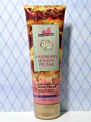 NEW Bath & Body Works Raspberry Holiday Pie Bar 8oz Body Cream Limited Edition