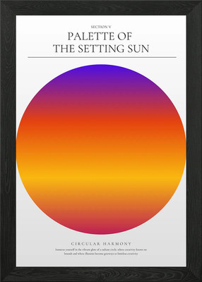 Gerahmtes Wandbild Sonnenuntergang Farbverlauf Kreis Poster Leinwanddruck Bild