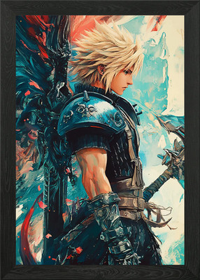 Final Fantasy cloud strife Framed Wall Art Poster Canvas Print Picture