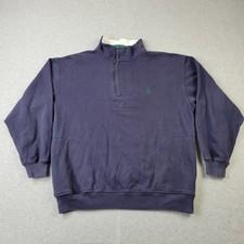 Nautica 1/4 Zip Sweatshirt Mens XL Blue Mock Neck Embroidery Pullover