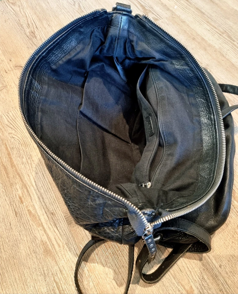 NEXT Genuine Leather Backpack Rucksack Black Studded Handbag - Image 4 of 4