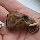 SELTENER ANTIKER MESSING ELEFANTENKOPF STREICHHOLZ SAFE VESTA ETUI UM 1900