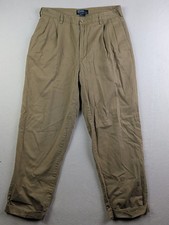 Vtg Polo USA Ralph Lauren Hammond Pant Mens 32x30 Pleated Beige Chino