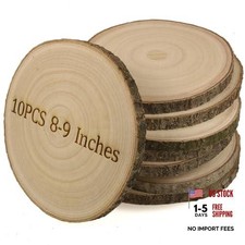 Natural Wood Slices for Centerpieces - 10 Pack - 8-9 Inch Rustic - 10 Pieces