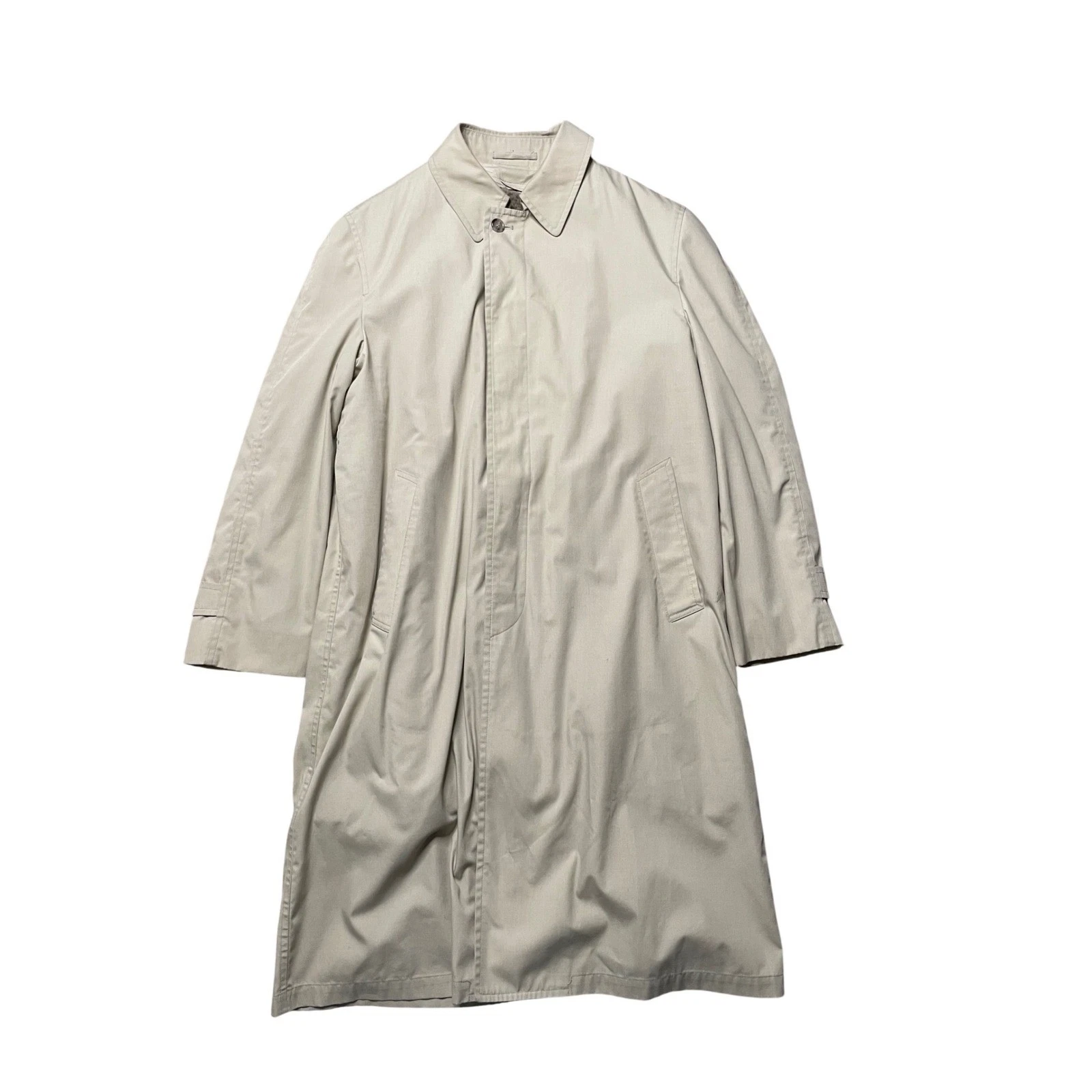 London Fog Tan Beige Classic Trench Coat Men's Size 42 Reg removable lining