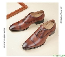 Mens Faux Leather Pointed Toe Lace Up Oxfords Casual Dress Work Outdoor Shoes SZ