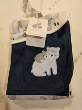 New Baby Just Born Thermal Receiving Blankets Set of 2 Bear And Cub