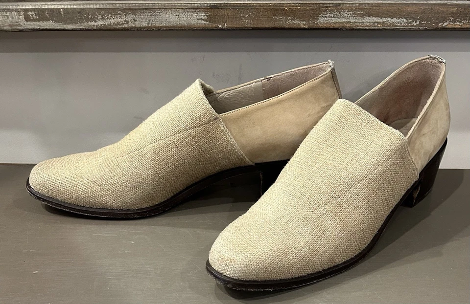 Zapatos sin cordones Donald Pliner color topo/avena con tacón bloque para mujer talla 8M” Foto 3 de 4