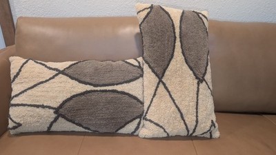 Throw Pillows CC WOOL ABSTRACT CAMEL/BLK/GRYLUMBAR 24 X 14 Large Decorative 