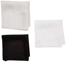 Stacy Adams mens 100 Silk Hand Rolled 17"x 17" Pocket Square Three Piece Set