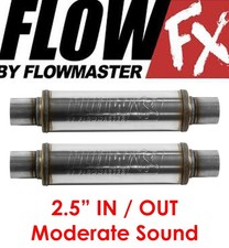 Flowmaster Flowfx Round Muffler 2.5 Inout 409ss Moderate Sound 71416