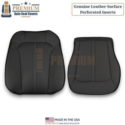 2012-2015 For Lincoln MKX Genuine Leather Perf. Driver Side Covers Charcoal Blk