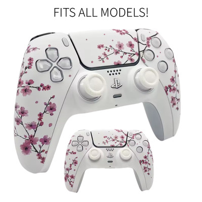 Custom Cherry Blossom Replacement Faceplate for PS5 Controller With Buttons
