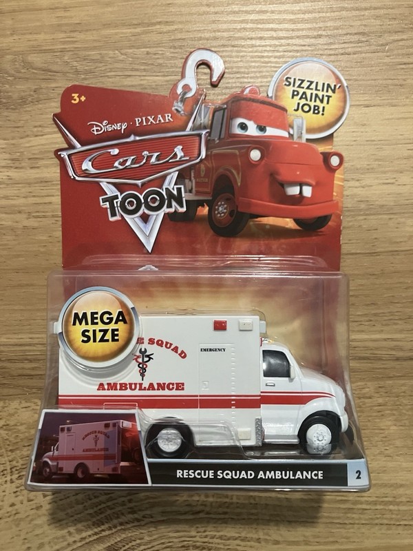 Disney Pixar Cars Toon Mega Size Rescue Squad Ambulance 2 Sizzlin Paint