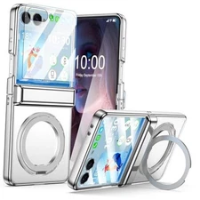 Designed for Z Flip 7 Case Clear,Compatible with MagSafe, z flip 7 case Silver