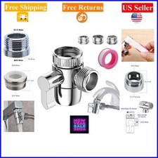 3-Way Faucet Diverter Valve with Adapters, Chrome Finish, Easy Install