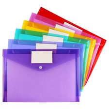 6 Pack Clear Document Folders Plastic Envelopes Poly Envelopes File Envelopes