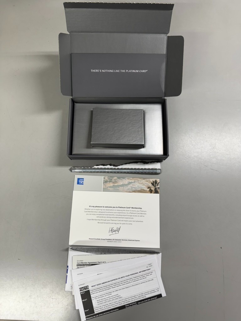 AMEX Platinum Card Welcome Package - Box/Paper Only NO CARD
