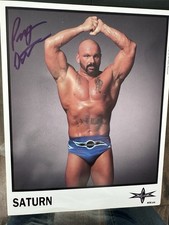 Perry 🪐 Saturn Official Original WCW Color Autographed Promo 8x10 Very Rare !