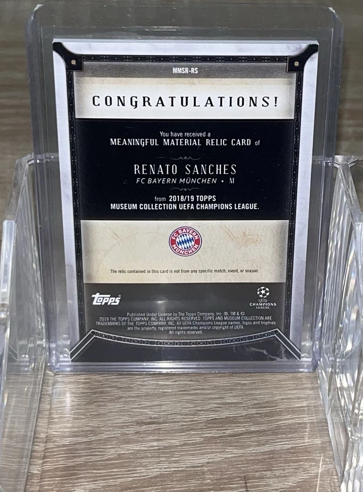 Topps Museum Collection UEFA Champions League Renato Sanches Relic /75 - Bild 2 von 2