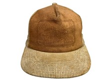 Vtg 80s 1981 MOUNT MT RUSHMORE Brown Suede CORDUROY SNAPBACK Baseball Hat Cap
