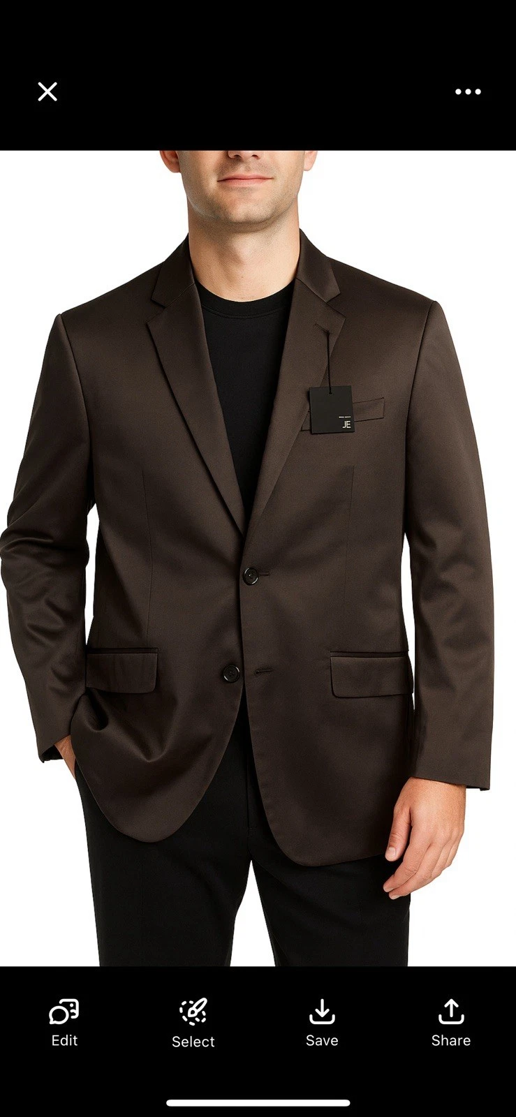 J. Ferrar Men's Blazer Suit Jacket Brown 36XS Brand New w/ Tag Formal Wear image 1