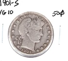 1901s Barber half dollar very good