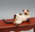 OOAK Jackie Transue Porcelain Siamese Cat Artisan Dollhouse Miniature 1:12