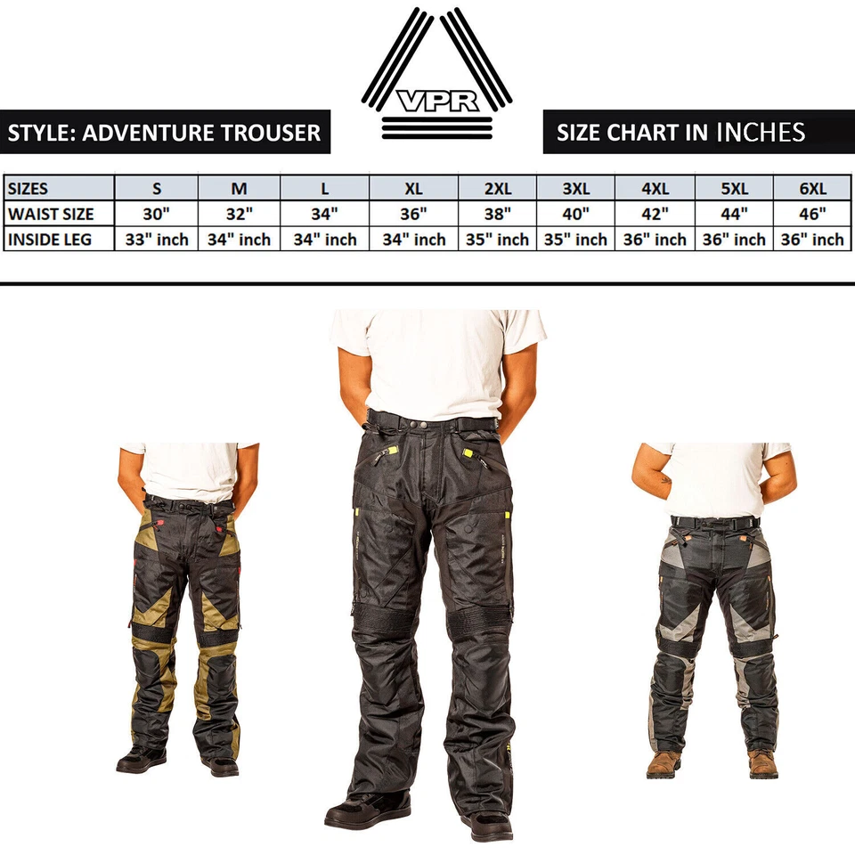 ViPER Motorbike Adventure Trouser Guard CE Textile Motorcycle Bike Touring Pants - Image 2 of 4