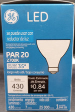 GE Par20 LED - Flood Lightbulb, Dimmable, 7 watts, 430 lumens, 2700K LED