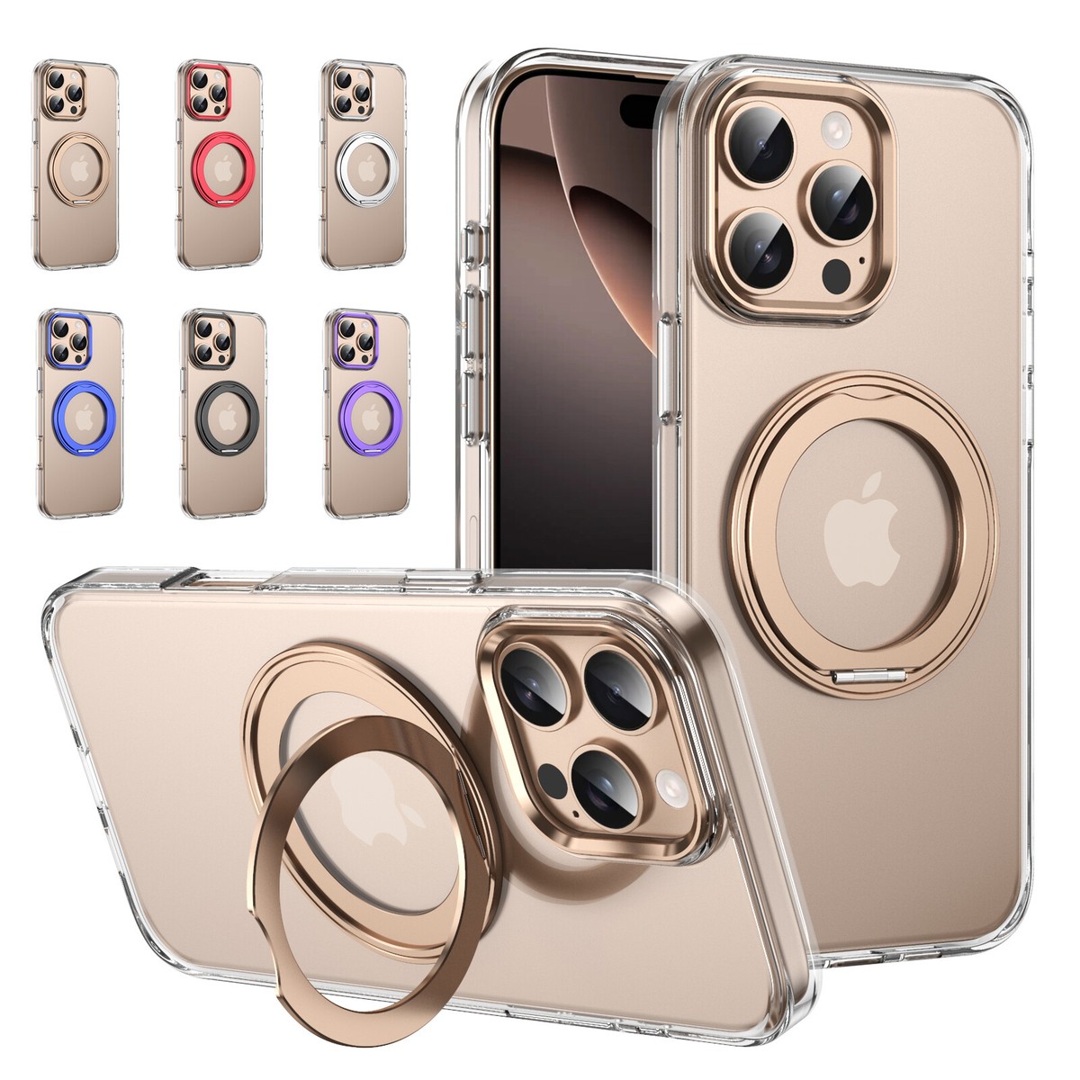 Shockproof Clear Case For iPhone 15 Pro 14 Pro Max 16 Ring