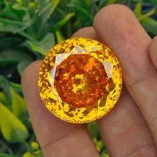 79.90 Ct Brazilian Golden Yellow Imperial Topaz Gemstone Certified Round Shape