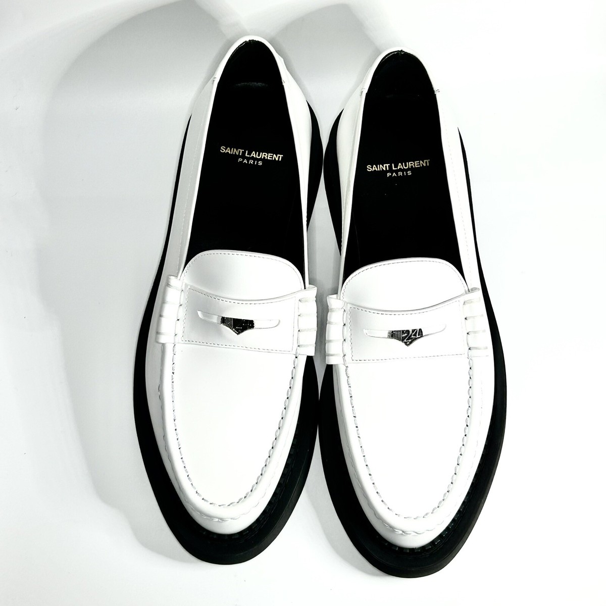 NEW Teddy 10 Leather Loafer in White leather JESSAMEY HORSE BIT LOAFER FLATS - Off White Vegan Leather main image 4