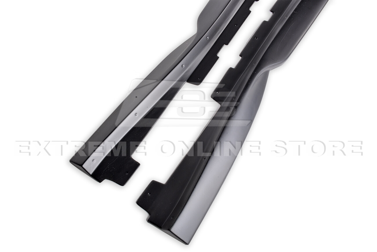For 16-24 Camaro | T6 Style Glossy Black Side Skirts Rocker Panel Extension