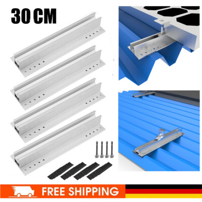 Solar PV Flachdach Montage Set 1-12 Module Befestigungsschiene Alu Halterung