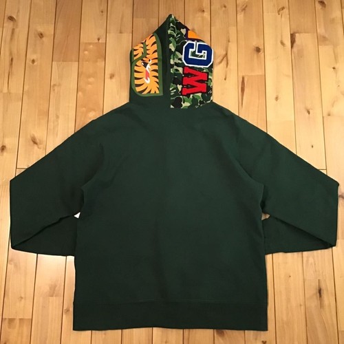 A Bathing Ape BAPE ABC Camo Green × DARK Green Shark Full Zip Hoodie Size XXL - Bild 2 von 9